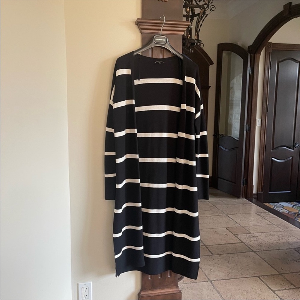 Lafayette 148 New York…Black and White Striped Cardigan